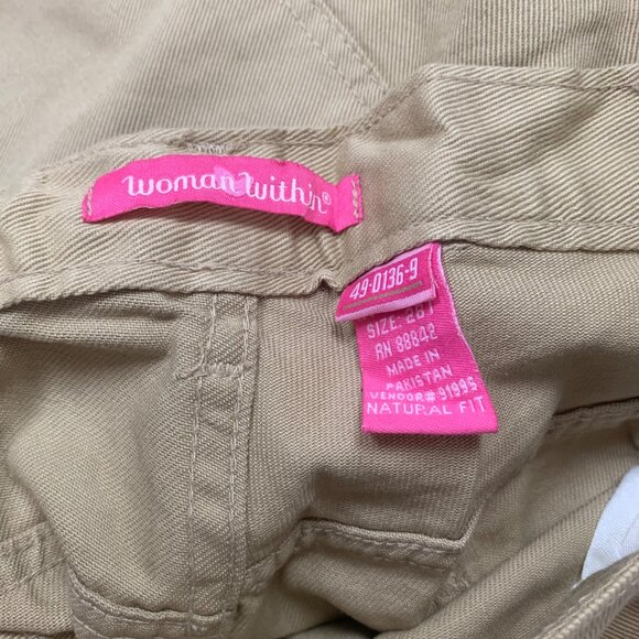 Woman Within Natural Fit 28T Khaki Cotton Pants - Picture 5 of 5